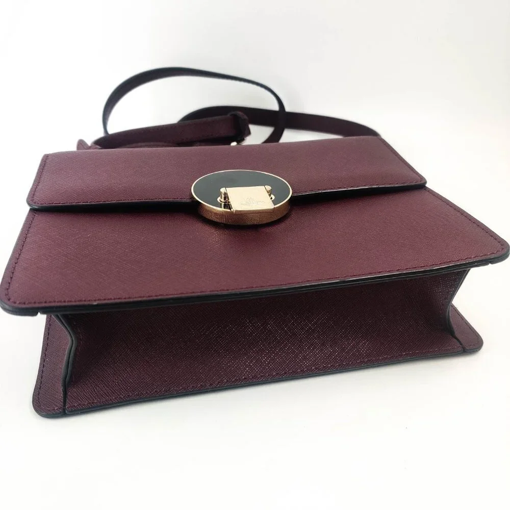 Vivienne Westwood Opio Saffiano Small Shoulder Bag in Bordeaux